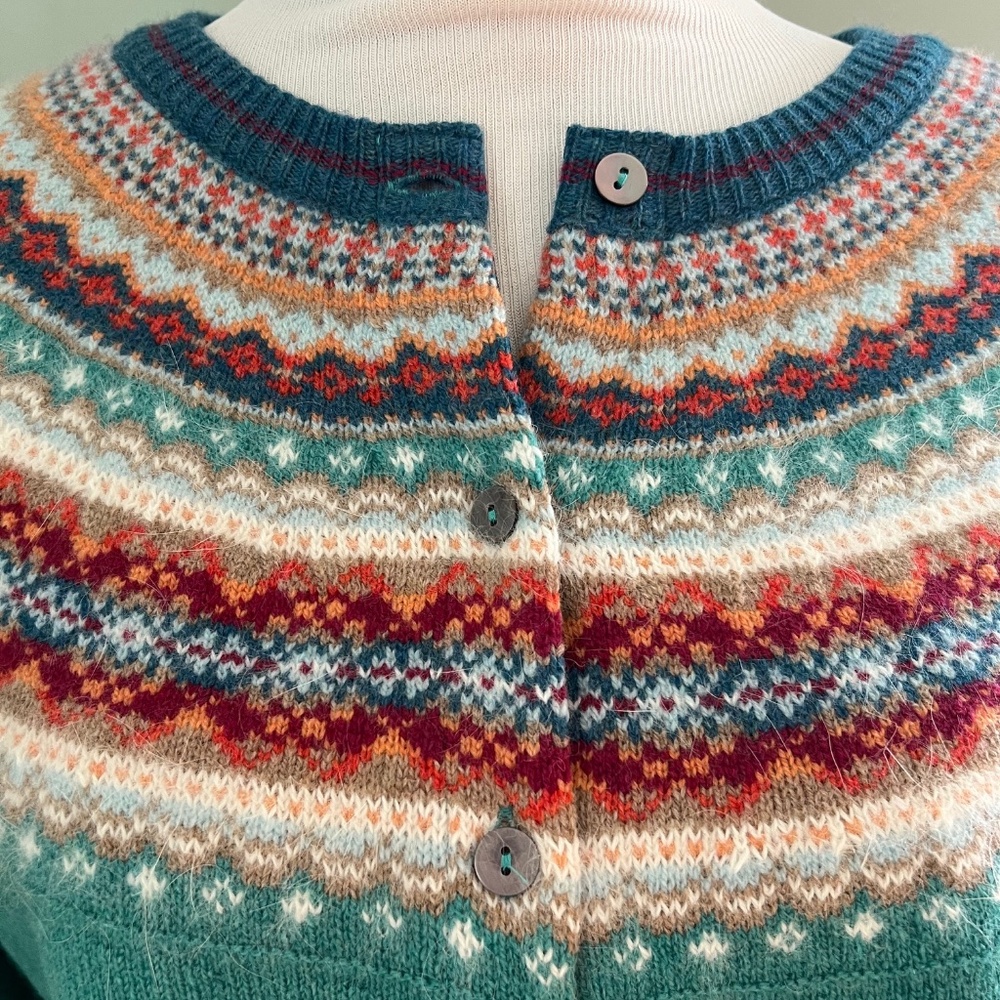 Eribe Scotland Knit Alpine Cardigan, Fair Isle, Size Large, Soft Wool/Angora - Picture 2 of 13